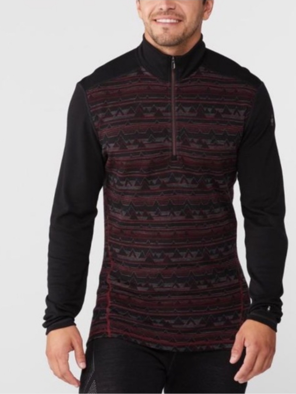 Smartwool Merino Sport 250 Baselayer Long Sleeve 1/4 Wool Quarter Zip Sweater M